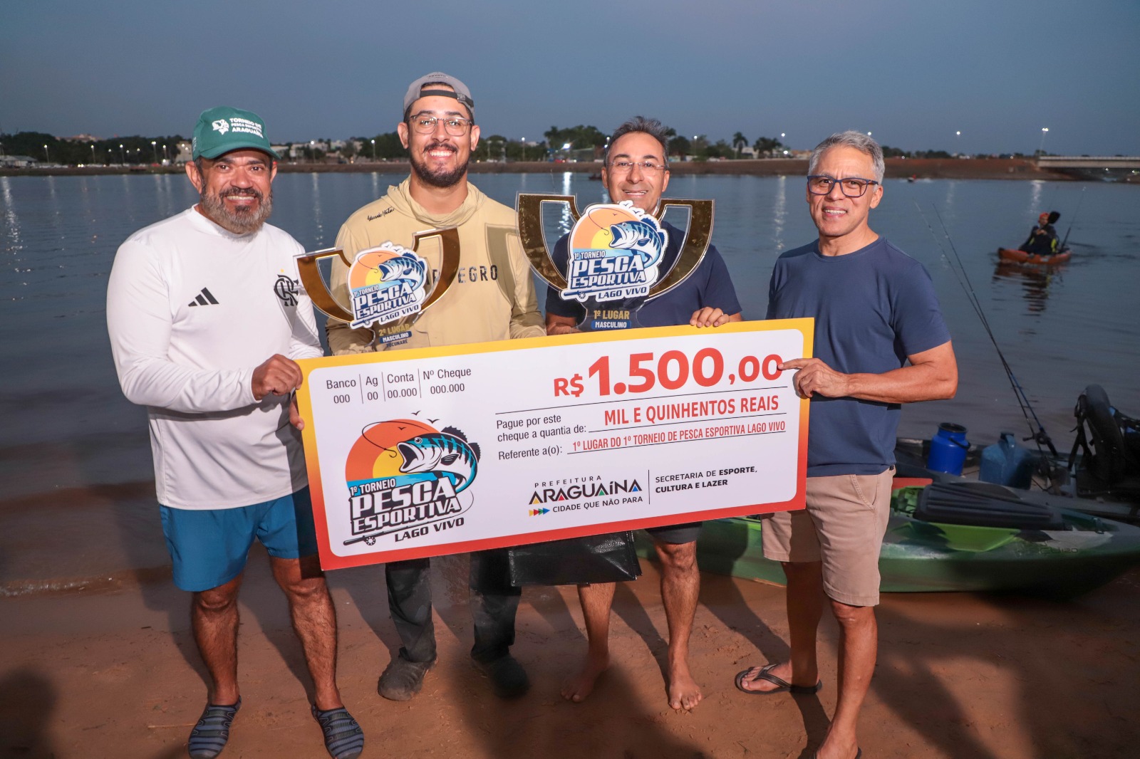 O campeonato ofereceu R$ 12 mil em premiações, distribuídos nos pódios de cada categoria para as modalidades Peixe Redondo e Tucunaré