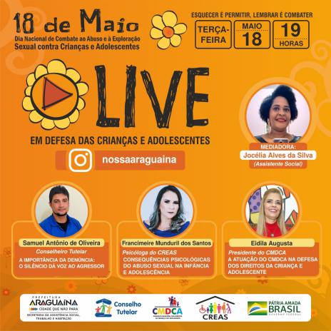 Profissionais discutem em live violência contra crianças e adolescentes em Araguaína