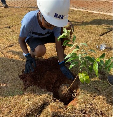Alunos da rede municipal de ensino de Araguaína participam de arborização da Praça da Vila Azul