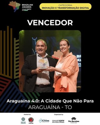 Araguaína conquista prêmio nacional na categoria de Inovação e Transformação Digital